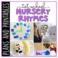 the cover of an article about arts and crafts to teach nursery rhymes with pictures of children's faces