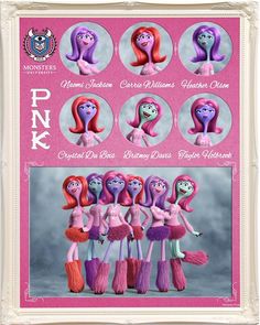 the pinkies are all dressed up and ready to be played in an animated movie