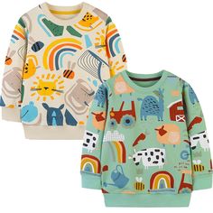 PRICES MAY VARY. 【Design】Baby Dinosaur Cartoon Sweatshirts Dinosaur Cartoon Sweatshirts, There are many patterns that children can choose from, including cute dinosaurs, cartoon animals, spaceships, rockets, etc 【Feature】The baby boys sports sweatshirt, round neck design with threaded cuffs and neckline,easy to put on and take off, each pattern is bright in color, suitable for various pants combinations 【Material】Made of cotton fabric, soft, comfy, breathable and elastic, make your baby comforta Toddler Boys Sweatshirt, Fair Isle Sweaters, Toddler Outerwear, Boys Wardrobe, Cute Dinosaurs, Friends Sweatshirt, Neutral Baby Clothes, Truck Shirts, Baby Basics