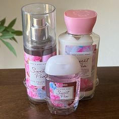 This Is A New Bath & Body Works Sweet Pea Travel Sizes Body Cream, Fragrance Mist & Sanitizer Bedroom Things, Body Care Routine, Rich Man, Fragrance Mist, Bath Body, Sweet Pea, Bath Body Works, My Happy Place, Body Cream