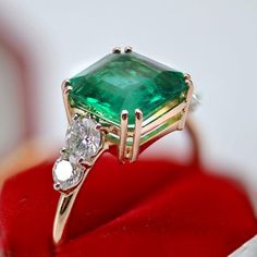 Elegant Rose Gold Ring With Emerald, Elegant Rose Gold Emerald Rings, Elegant Emerald Rose Gold Rings, Formal Rose Gold Emerald Ring, Luxury Solitaire Emerald Ring For Formal Occasions, Luxury Rose Gold Emerald Cut Ring, Luxury Emerald Solitaire Ring, Elegant Rose Gold Emerald Ring In 14k, Elegant 14k Rose Gold Emerald Ring