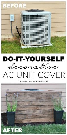 an air conditioner cover with the words do - it - yourself decregating ac unit covers