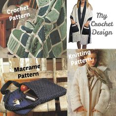 there are pictures of different crochet patterns on this page