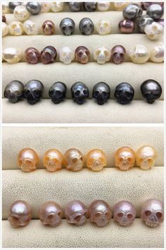 50% OFF 1pc AAA White/pink/purple/gray/black 7-11mm Handmade | Etsy Leather Pearl Jewelry, Leather Pearl Necklace, Carved Skull, Rose Violette, Pearls Diy, Big Pearl, Skull Carving, Pearl Leather, Keshi Pearls