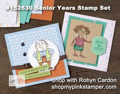 some cards are sitting on a table with the words, stampin's stamps