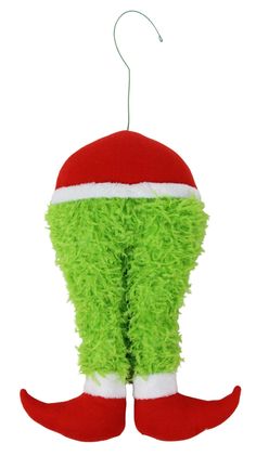 20 Furry Green Elf Bottom - XC6282 - The Wreath Shop Monster Wreath, Wreath Making Supplies, Halloween Ribbon, Santa Suits, Green Monsters, Seasonal Wreaths, Green Christmas, Wreath Decor, Door Wreath Hanger