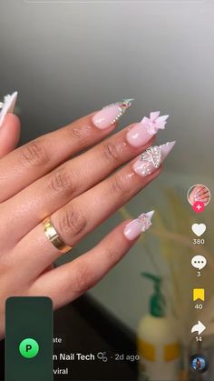 Cute Short Stilleto Nails Designs, Virgo Birthday Nails, Stiletto Acrylic Nails, Acrylic Nail Designs Coffin, Romantic Nails, Stiletto Nails Designs