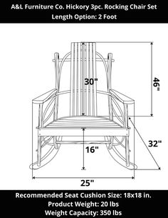 the measurements for a rocking chair