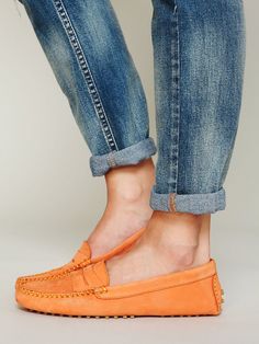 Orange Driving Mocs Orange Shoes, Shoe Closet, Penny Loafers, Clothing Boutique, Jeffrey Campbell, Casual Shoes Women, Shoe Game, Primavera Estate, Look Cool