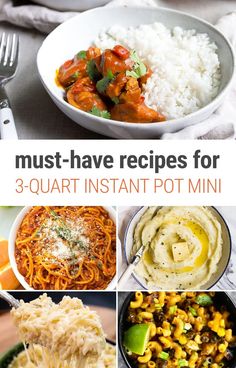 the cover of must - have recipes for 3 - quart instant pot minis