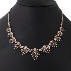 Simple necklaces are always the favourite choice for girls . We offer a wide range of collections of simple necklaces that can add elegance and style to your looks. Diamond Necklace Set Simple, Necklace Set Simple, Diamond Necklace Indian, Simple Necklaces, American Diamond Jewellery, Diamond Pendent, Diamond Pendants Designs