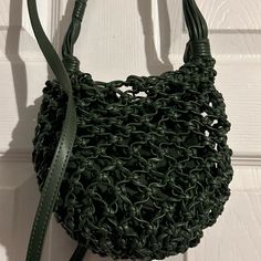 Green Full Leather Zara Purse. Never Used. Shoulder Strap. Size Of A Hand. Zara Shoulder Bag With Handles, Zara Green Shoulder Bag, Zara Shoulder Bag With Chain Strap, Zara Leather Shoulder Bag With Zipper Closure, Green Shoulder Bag With Braided Handles For On-the-go, Zara Purse, Zara Bags, Shoulder Bags, Shoulder Strap