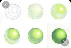 an image of different shapes and sizes of green balls on a white background with text