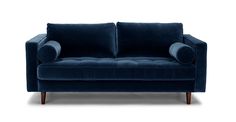 Sven Cascadia Blue 72" Sofa Blue Velvet Loveseat, Sven Sofa, Blue Velvet Couch, Tan Sofa, Modern Sofa Couch, Article Furniture, Blue Velvet Sofa, Cool Couches, Velvet Loveseat