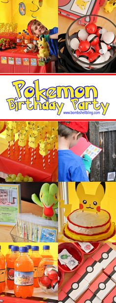 the pokemon birthday party is complete and ready to be eaten