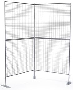 a tall metal fence with two sections on each side and one section in the middle