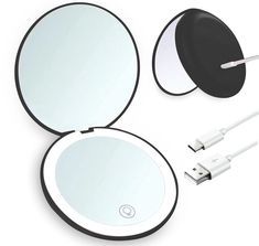 Lighted Compact Mirror, Rechargeable 1X/10X Magnifying Makeup Mirror Portable Natural Daylight Led Travel Makeup Mirror Small Dimmable Illuminated Mirror for Handbag Product Details Color: Black Rechargeable Brand: Giazee UPC: 787937340835 EAN: 0787937340835 MPN: Does not apply Brand: Giazee Room Type: Dressing Room Shape: Round Product Dimensions: 3.54"L x 3.54"W Frame Material: Acrylonitrile Butadiene Styrene (ABS) Brand: Giazee Room Type: Dressing Room Shape: Round Product Dimensions: 3.54"L x 3.54"W Frame Material: Acrylonitrile Butadiene Styrene (ABS) Style: Modern Mounting Type: Dresser Mount Finish Type: Painted Surface Recommendation: Glass Special Feature: Cordless Color: Black Rechargeable Theme: Travel Specific Uses For Product: Makeup Number of Pieces: 1 Number of Items: 1 Mate Magnifying Makeup Mirror, Illuminated Mirror, Mascara Application, Travel Makeup Mirror, Flawless Makeup Application, Handheld Mirror, Travel Mirror, Life Color, Magnifying Mirror