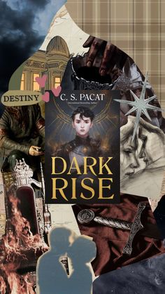 a collage of books and pictures with the title dark rise