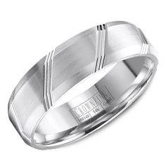 men's wedding band in white gold