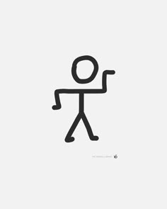 a black and white drawing of a person holding a stick