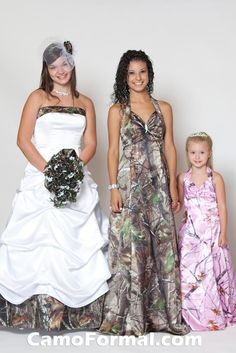 This is it girls...I'm changing the whole theme of the wedding!!!!@Karrie Obranovich@Connie Gonzalez Coronado@Maggie Stevens Strong  hahahahahahahahaha Camo Bridesmaid Dresses, Camo Wedding Dress, Camo Wedding Ideas, Camo Dresses, Camo Wedding Dresses, Camouflage Wedding, Camo Stuff, Satin Ball Gown, Wedding Dresses Cinderella