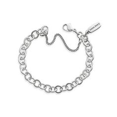 View Larger Image of Forged Link Charm Bracelet Classic Silver Charm Bracelet For Everyday, Classic Silver Charm Bracelet, Classic Sterling Silver Bracelet With Charms, Classic Charm Bracelet With Sterling Silver Clasp, Classic White Gold Metal Charm Bracelet, Classic Charm Bracelet With Lobster Clasp For Everyday, Classic White Gold Oval Link Charm Bracelet, Classic Sterling Silver Jewelry With Extender, Classic White Gold Charm Bracelet With Silver Clasp