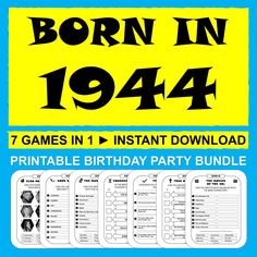 born in 1974 birthday party game with instructions and printables for each player to play