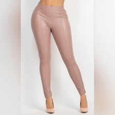 Faux Leather Legging Pants That Are High-Waisted, With Soft Woven Interior, Skinny Full Length Fit With Accents To Accentuate Your Body. Fabric: 60% Rayon / 35% Polyester / 5% Spandex / 100% Polyurethane Care: Hand Wash Cold / Lay Flat To Dry Mode: Wearing A Size Small / True To Size All Band New Items Fast Free Shipping On Website Www.Royaroseboutique.Com Dark Blush, Blush Boutique, Leather Legging, All Band, Legging Pants, Faux Leather Pants, Faux Leather Leggings, Blush Color, Leather Leggings