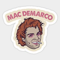 a sticker with the words mac demaro on it