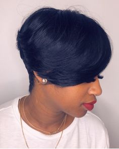 Exercise Hair, Relaxed Hairstyles, Black Hair Short Cuts, Short Black Hair, Meagan Good, Hairstyle Tutorials, Sassy Hair, Short Straight Hair