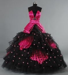 pretty Y2k Quince Dresses, Gyaru Prom Dress, Mcbling Quince, Scene Queen Prom Dress, Mcbling Dress, Scene Dresses Emo, Draculaura Sweet 1600, Dresses Fits, Dresses By Style