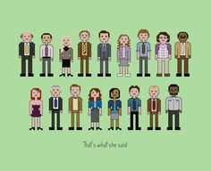 the pixel people are all dressed up in suits and ties