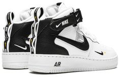 Nike Air Force 1 Mid LV8 GS 'White Black' AV3803-100 KICKSCREW Functional White Sneakers With Logo Print, Urban White Custom Sneakers With Logo, Urban Custom White Sneakers With Logo, Urban Style Custom White Sneakers With Logo, White High-top Sports Sneakers With Logo, White High-top Sneakers For Sports With Logo, White High-top Sneakers With Logo For Sports, White High-top Sneakers With Logo For Streetwear, Functional White High-top Custom Sneakers