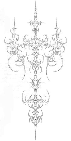 a drawing of an ornate design on a white background