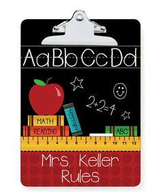 a school id badge with an apple and ruler on the front that says,'mr keller rules '