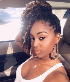 #beautifulBeautiful Locs In A Ponytail, Cute Haircuts For Women, Dressy Ponytail, African Hair Styles, Hair Styles Cute, Micro Locs, Beautiful Dreadlocks