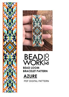 bead work and bead loom bracelet pattern azure