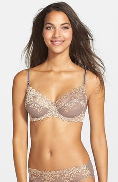 Wacoal 'Embrace 65191' Lace Underwire Bra | Nordstrom Underwire Nursing Bra With Lace Trim, Delicate Lace Full Cup Nursing Bra, Feminine Lace Underwire Nursing Bra, Fitted Lace Nursing Bra With Delicate Lace, Full Cup Lace Nursing Bra With Padded Cups, Lace Full Cup Nursing Bra With Padded Cups, Lace Push-up Nursing Bra With Padded Cups, Lace Underwire Nursing Bra With Built-in Bra, Lace Underwire Nursing Bra With Removable Pads