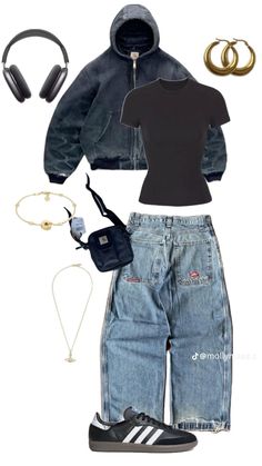 Street Wear Fits Women, Cute Fits Streetwear, Cargoes Outfit For Women, Y2k Nike Outfit, New York Streetwear Fashion, Baggy But Cute Outfits, 90s Street Wear Aesthetic, Outfits Inspo Streetwear, 90s Outfits Streetwear