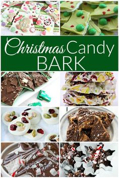 christmas candy bark collage with the title overlay