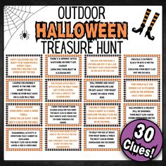 an outdoor halloween treasure hunt for children