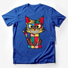 Colorful Geometric Cat T-Shirt, Abstract Art Feline Tee, Trendy Animal Print Shirt, Unisex Casual Wear, Fun Graphic Tee for All Ages Male T-Shirt Custom graphic T-Shirt.Customize your color Animal Print Shirt, Geometric Cat, Animal Print Shirts, Streetwear Tops, Cool Graphic Tees, Cat T Shirt, Casual Summer Shirts, Cat T, Friends Shirt