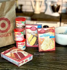 some food items are sitting on a table