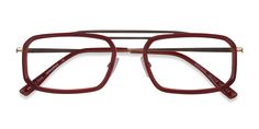 Clear Red  Gold rectangle eyeglasses available in variety of colors to match any outfit. These stylish full-rim, large sized acetate eyeglasses include free single-vision prescription lenses, a case and a cleaning cloth. Metal Eyeglasses, Rectangle Eyeglasses, Gold Glasses, Glasses For Men, Mens Glasses, Prescription Lenses, Cleaning Cloth, Gold Frame, Red Gold