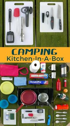 camping kitchen - in - a - box is shown here