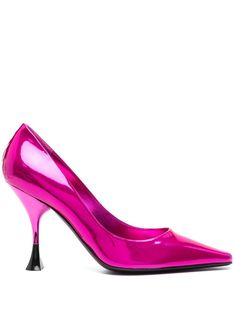 fuchsia pink calf leather branded insole square toe stiletto heel Pink Nike Shoes, Heels Pink, Pink Nike, Pink Nikes, Pink Heels, Fuchsia Pink, Stiletto Heel, Pump Shoes, Calf Leather