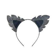 a black and grey cat ears headband