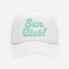 Calling all sun lovers! Soak up some sunshine in one of our UH Sun Club Trucker Hats. Designed with a breathable mesh back and an adjustable strap, this hat guarantees a comfortable fit for all head sizes. Product Details Unisex One Size Fits All Adjustable Strap Made with Love White Trucker Baseball Cap For Beach, White Visor Trucker Hat For Beach, White Adjustable Snapback Sun Hat, White Lightweight Trucker Hat For Outdoor, Adjustable Lightweight White Baseball Cap, Casual White Breathable Sun Hat, Spring Beach Trucker Snapback Hat, Summer Snapback Trucker Hat, Summer Outdoor Snapback Trucker Hat