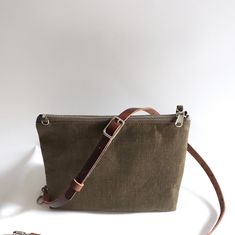 Casual Linen Crossbody Bag - Etsy Green Leather Trim Crossbody Shoulder Bag, Olive Crossbody Shoulder Bag For Everyday Use, Cross Body Handbags, Purses And Handbags, Crossbody Bags, Crossbody Bag, Ships, New York, Purses And Bags