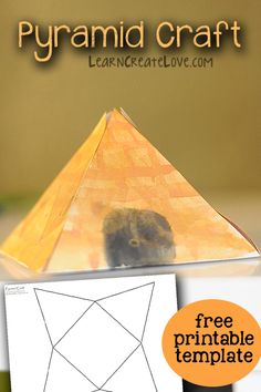 an image of a pyramid craft with the text, free printable template for it